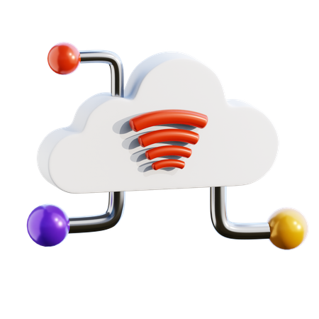 Cloud wifi  3D Icon