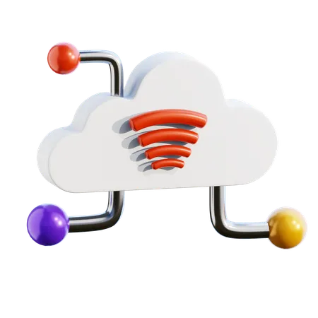 Cloud wifi  3D Icon