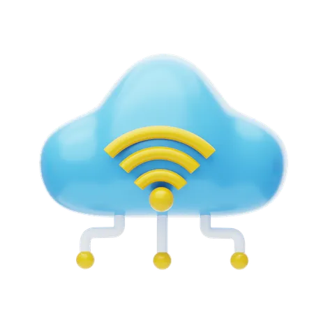 Cloud Wifi 3 D Icon Cloud Wifi Signal 3 D Icon 3D Icon
