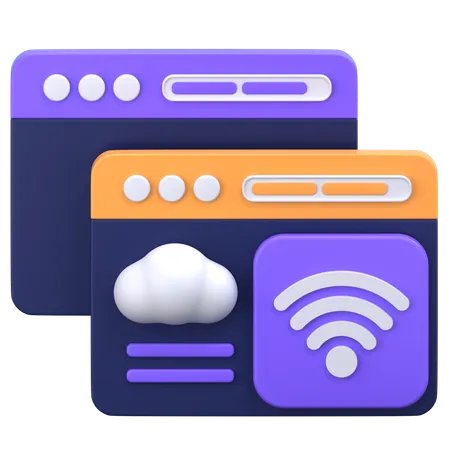 Cloud Wifi  3D Icon