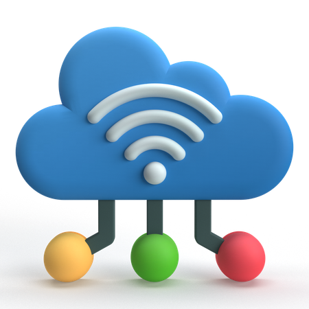 Cloud Wifi  3D Icon