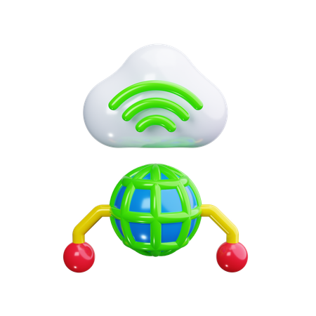 Cloud Wifi  3D Icon