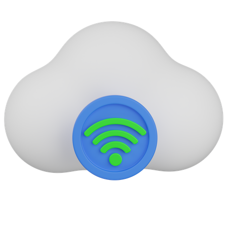 Cloud Wifi  3D Icon