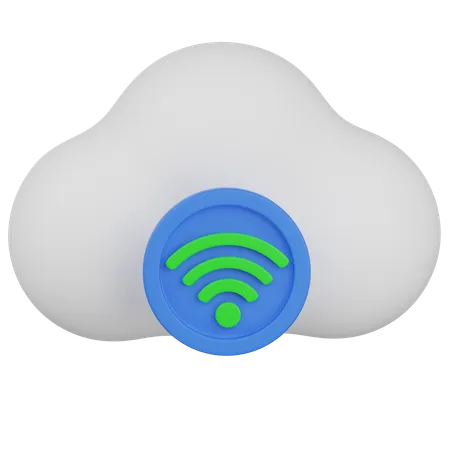 Cloud Wifi  3D Icon