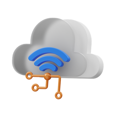 Cloud Wifi  3D Icon