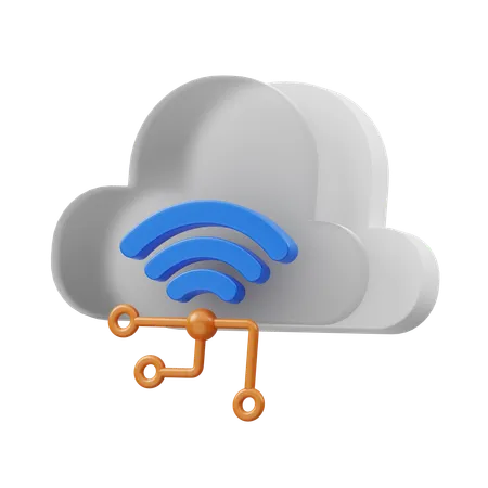 Cloud Wifi  3D Icon