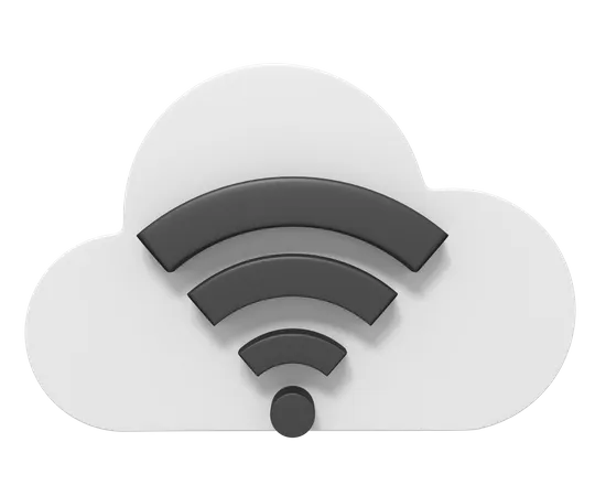 Cloud Wifi  3D Icon