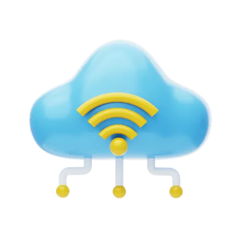 Cloud Wifi  3D Icon