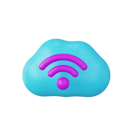 Cloud Wifi  3D Icon