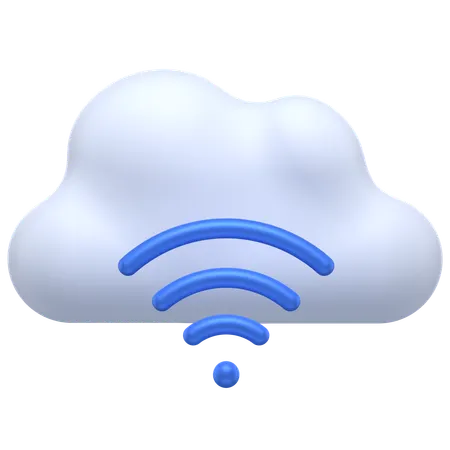 Cloud Wifi  3D Icon
