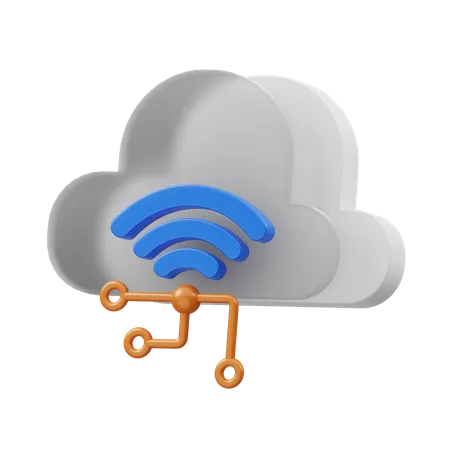 Cloud Wifi 3D Icon