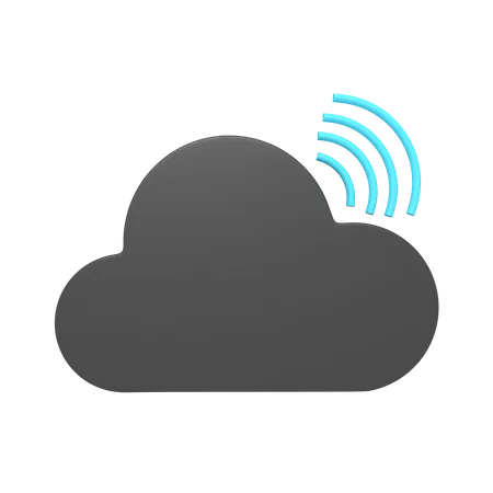 3 D Icon Of Cloud With Internet Signal 3D Icon