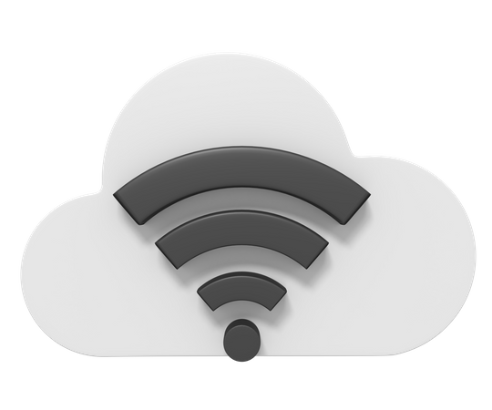 Wi-Fi dans les nuages  3D Icon