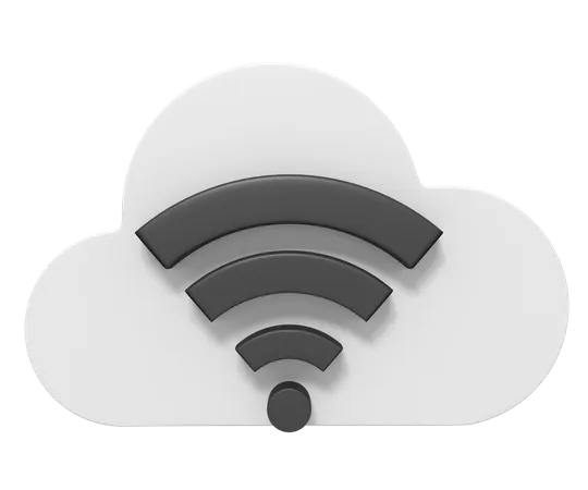 Wi-Fi dans les nuages  3D Icon