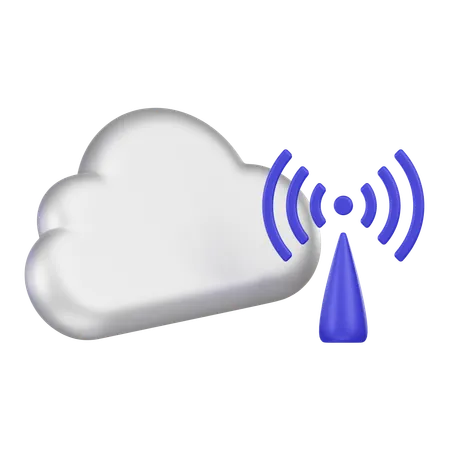 Cloud Wifi Signal  3D Icon