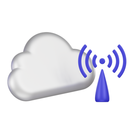 Cloud Wifi Signal  3D Icon