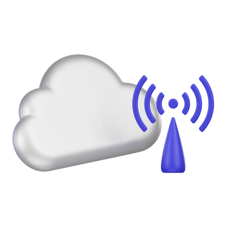 Cloud Wifi Signal  3D Icon