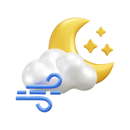 Cloud windy weather  3D Icon
