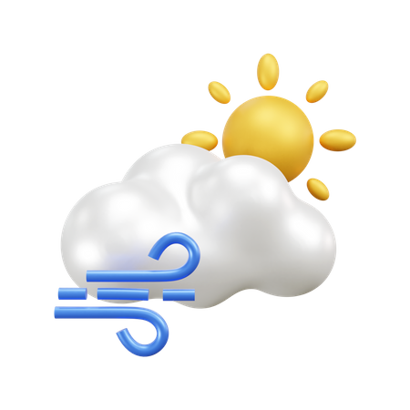 Cloud windy weather  3D Icon