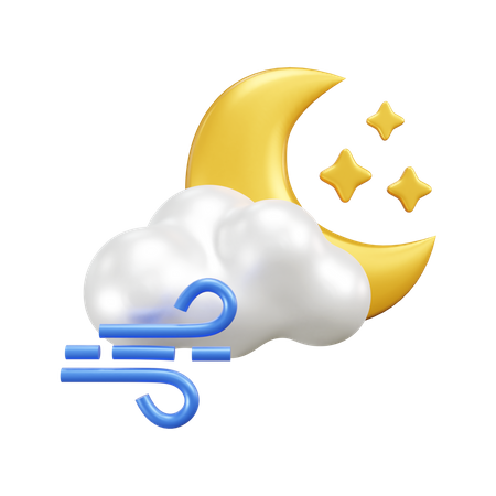 Cloud windy weather  3D Icon