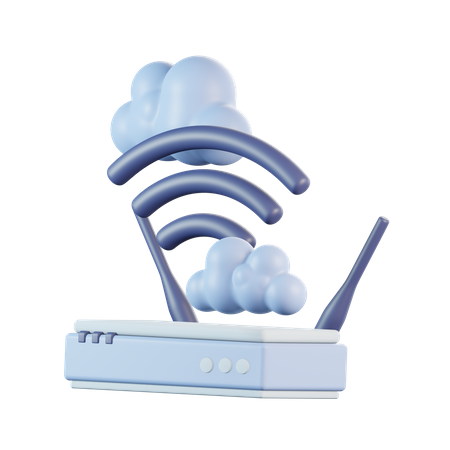 Cloud wireless  3D Icon