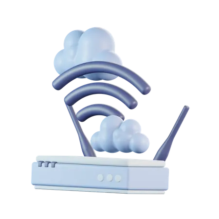 Cloud wireless  3D Icon