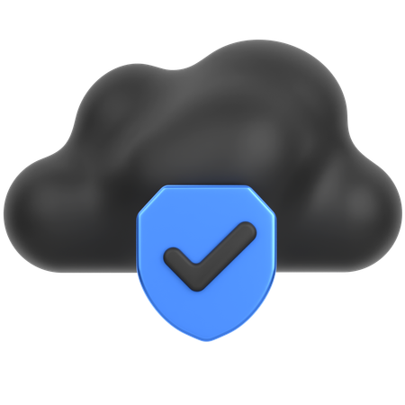 Cloud Wirh Shield  3D Icon