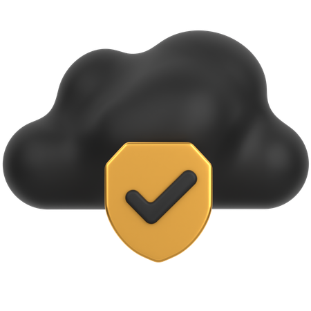 Cloud Wirh Shield  3D Icon