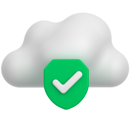 Cloud Wirh Shield  3D Icon