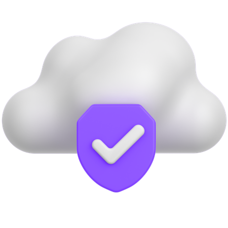 Cloud Wirh Shield  3D Icon