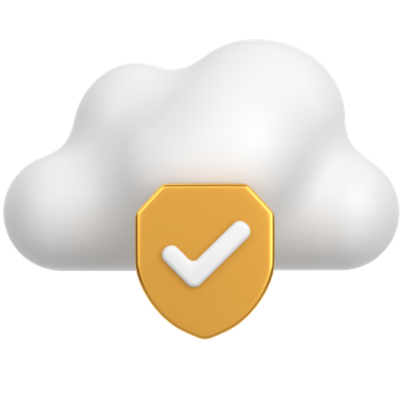 Cloud Wirh Shield  3D Icon