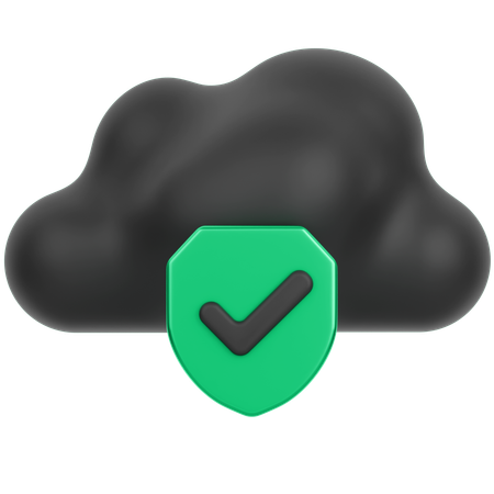 Cloud Wirh Shield  3D Icon