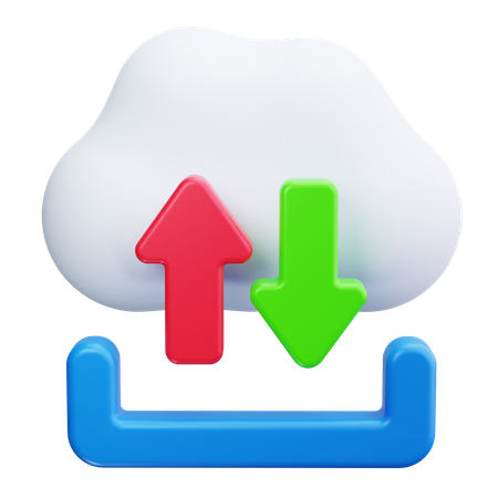 Cloud With Download Arrow  3D Icon