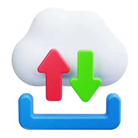 Cloud With Download Arrow  3D Icon