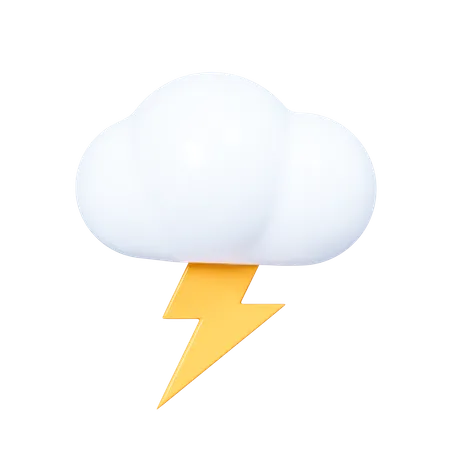 Cloud with Lightning  3D Icon