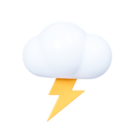 Cloud with Lightning  3D Icon