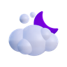 3d cloud with moon logo