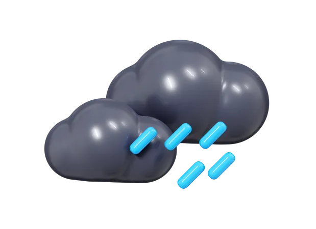 Cloud With Rain  3D Icon