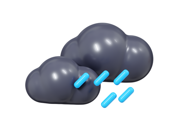 Cloud With Rain  3D Icon