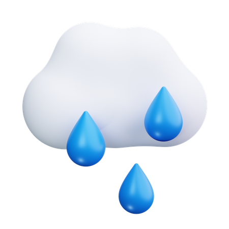 Cloud with Rain  3D Icon