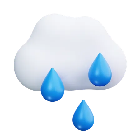 Cloud with Rain  3D Icon