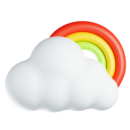 Cloud With Rainbow  3D Icon