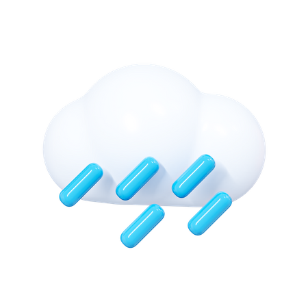 Cloud with Raindrops  3D Icon