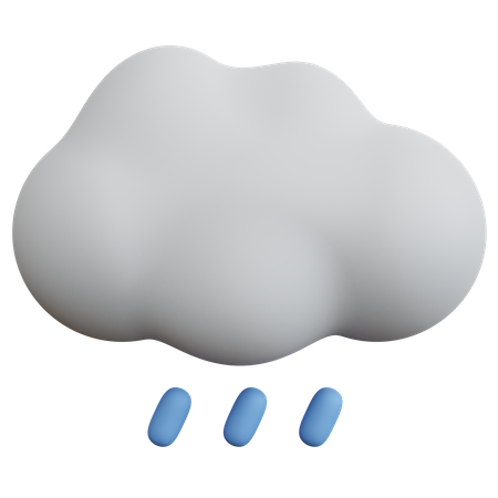 Cloud With Raindrops 3D Icon