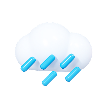 Cloud with Raindrops  3D Icon