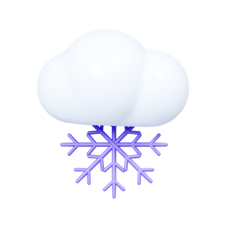 Cloud with Snowflake  3D Icon