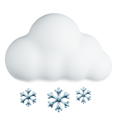 Cloud With Snowflakes  3D Icon