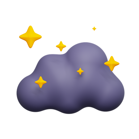 Cloud With Stars  3D Icon