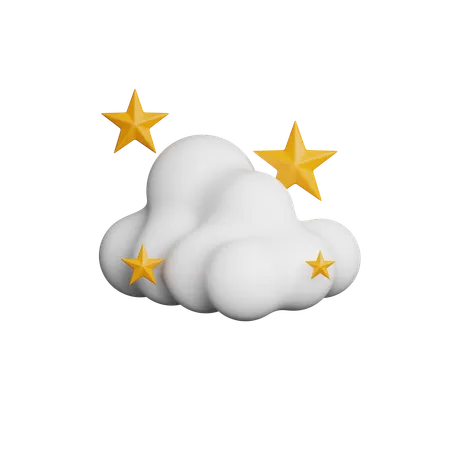 Cloud with Stars  3D Icon