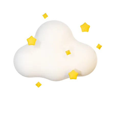Cloud with stars  3D Icon